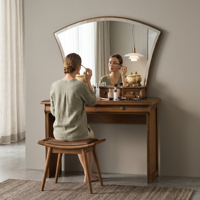 Classic Console Dressing Mirror Dressing Table Vanity Commode Country House Model N-LT