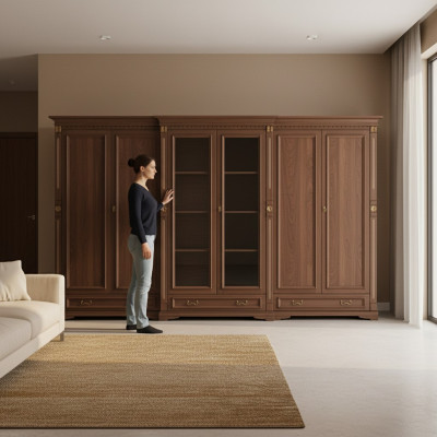 Classic cabinets wardrobe wall unit closet solid colonial style O6D