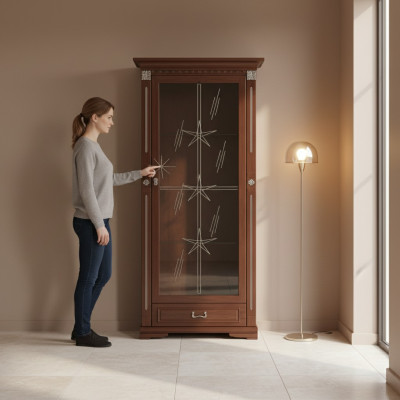 Classic showcase display cabinet glass cabinet colonial cupboard OW1A