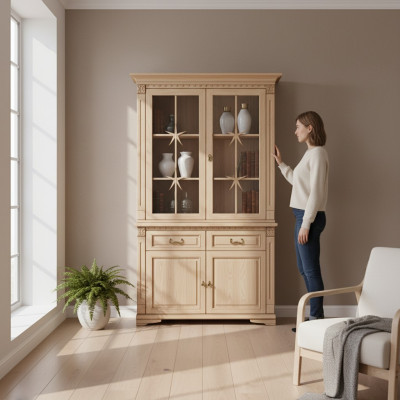 Classic display cabinet showcase cabinet glass cabinet colonial wardrobe new OK2