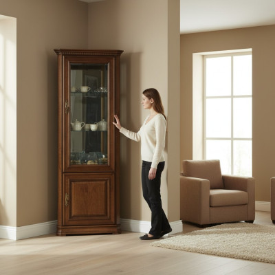 Classic display cabinet, corner cabinet, solid wood, collector display cabinets