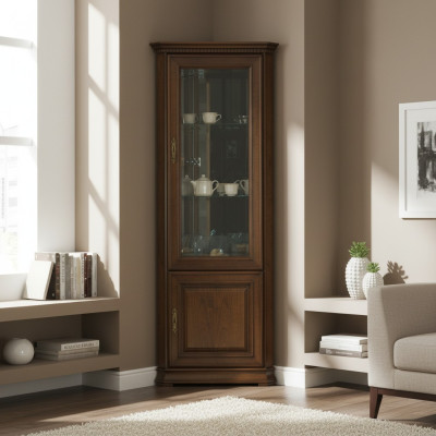 Classic display cabinet, corner cabinet, solid wood, collector display cabinets