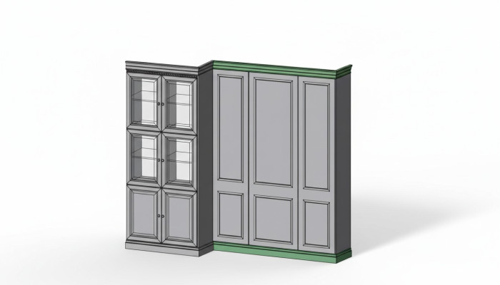 Classic finishing strip for the panel, Set L, R element for cabinet system BA-26