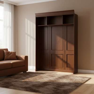 Classic panel with wall shelf and lighting bed wall paneling BA-17