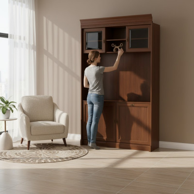 Classic panel with wall shelf and lighting bed wall wall cladding BA-16