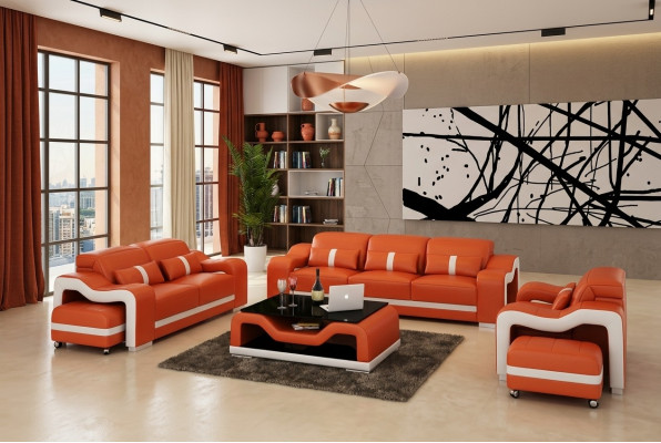 Leather sofa couch living landscape 3+2+1 seater set sofa set sofa