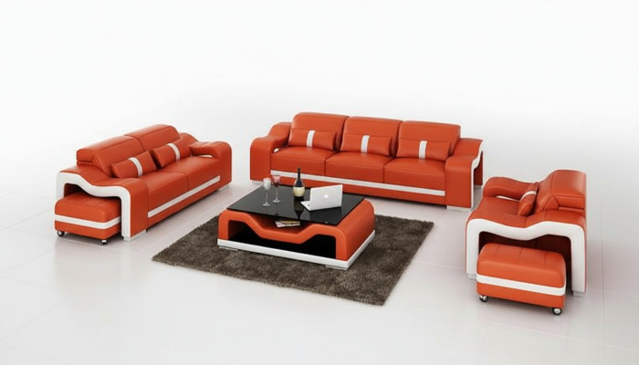 Leather sofa couch living landscape 3+2+1 seater set sofa set sofa
