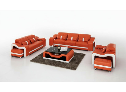 Leather sofa couch living landscape 3+2+1 seater set sofa set sofa