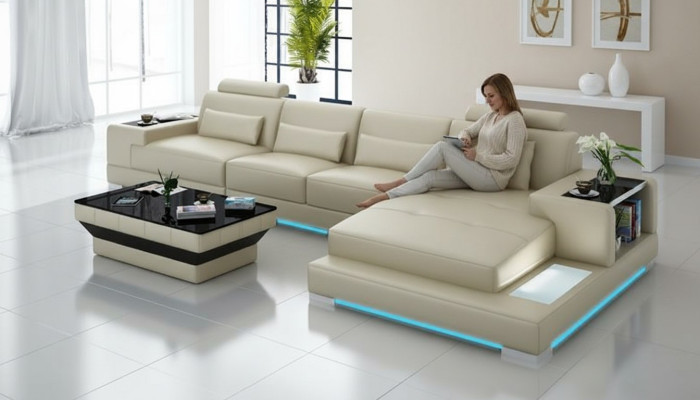 Leather sofa couch living area corner sofa corner modern sofa design set