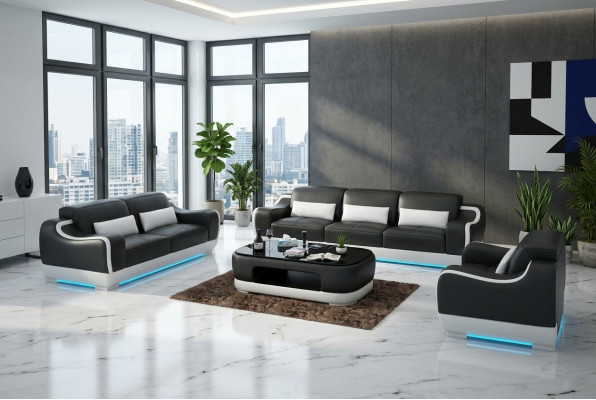 Leather sofa couch living room set 3+2+1 seater suite sofa furniture G8025D