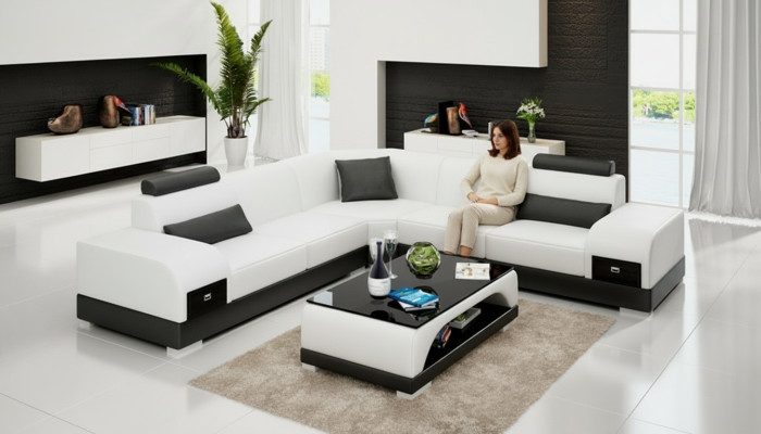 Leather sofa couch living landscape corner sofa corner sofa modern design suite