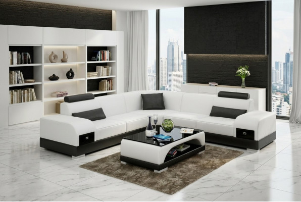 Leather sofa couch living landscape corner sofa corner sofa modern design suite