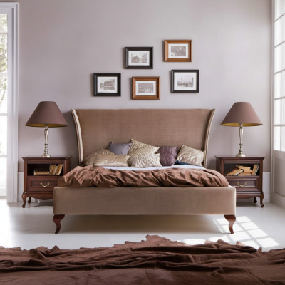 Classic bed beds double bed wooden bed country house - Model CL-1