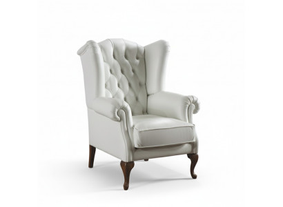Chesterfield wing chair armchair upholstery TV office couch genuine CL-F2