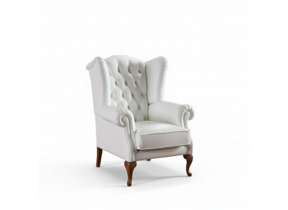 Chesterfield Wingback Armchair Upholstered TV Office Couch Genuine Leather CL-F3