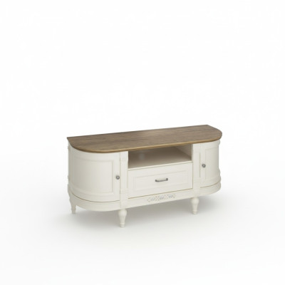 Elegant white TV cabinet made of natural wood: Functionality and style for your interior