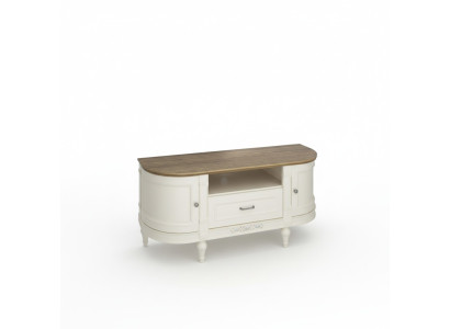 Elegant white TV cabinet made of natural wood: Functionality and style for your interior