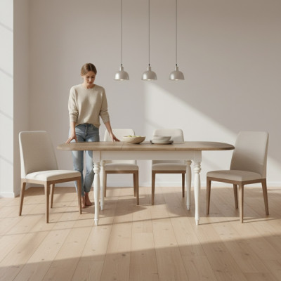 Large Table Dining Table Wooden Table Conference Table Extendable 190cm Model FL-S2