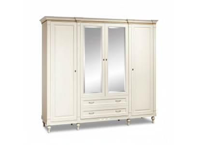 Classic Wardrobe, Solid Wood, Country Style, Large Mirror Wardrobe FL-D4