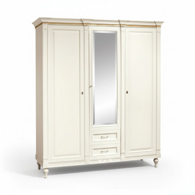Classic wardrobe, solid country-style large mirrored wardrobe FL-D3