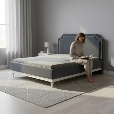 Classic bed beds double bed wooden bed country house - Model FL-B1