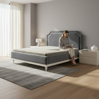 Designer bed beds double bed upholstered bed leather bed - Model FL-B2