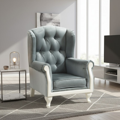 Chesterfield wing chair armchair upholstery television office couch genuine leather