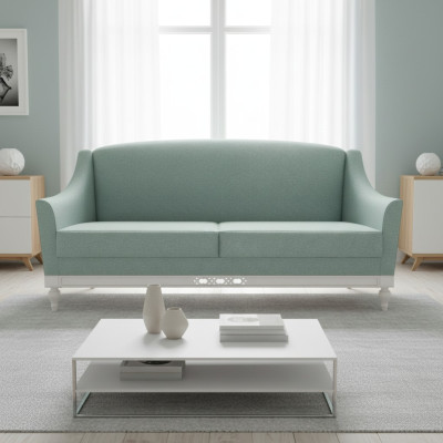Chippendale Sofa 3-seater Country House Fabric Sofa with Wood Designer Suite