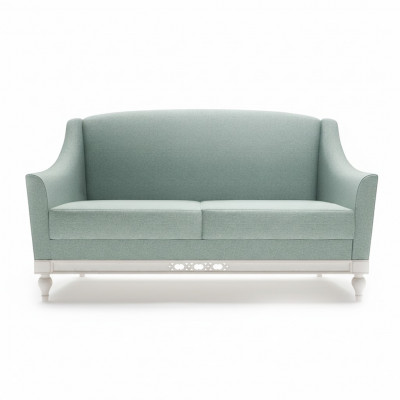 Chippendale Sofa 2-Seater Country Style Fabric Sofa with Wood Designer Set FL-2Siz