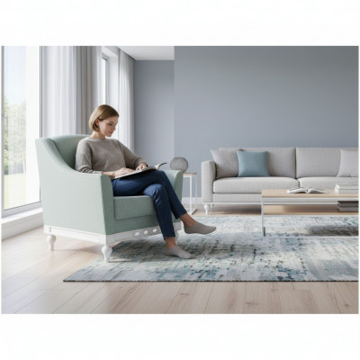 Chesterfield wingback chair upholstered armchair television office couch genuine leather FL-1Siz