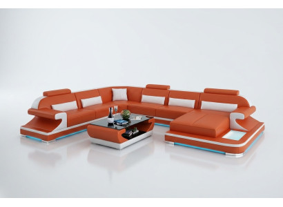 Leather sofa couch living area corner sofa corner set design modern sofa G8021