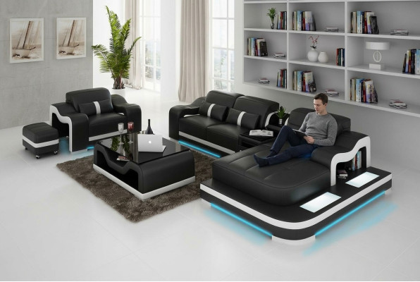 Leather sofa couch living landscape corner sofa corner suite design modern sofa G8027E