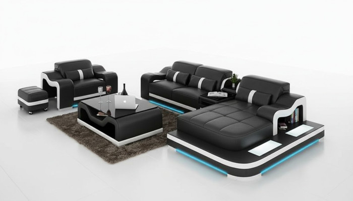 Leather sofa couch living landscape corner sofa corner suite design modern sofa G8027E