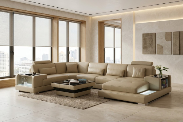 Leather sofa couch living landscape corner sofa corner suite design modern sofa G8023