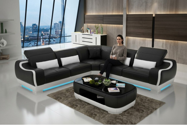 Leather sofa couch living landscape corner sofa corner set design modern sofa G8025B