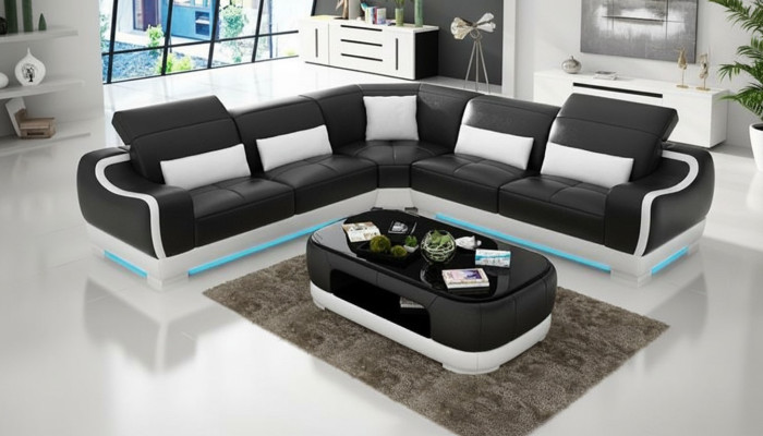 Leather sofa couch living landscape corner sofa corner set design modern sofa G8025B