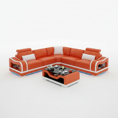 Leather sofa, sofa, couch, living area, corner sofa, corner, modern design, suite