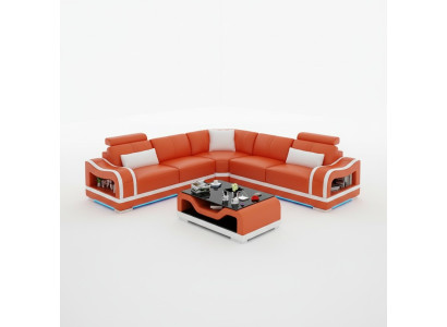 Leather sofa, sofa, couch, living area, corner sofa, corner, modern design, suite