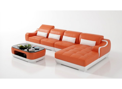 Leather sofa couch living landscape corner corner sofa modern design suite