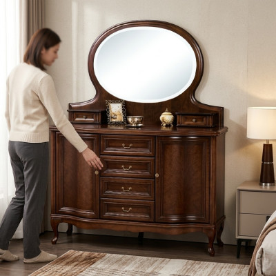 Classic designer mirror with drawers, standing mirror W-NL, top mirror