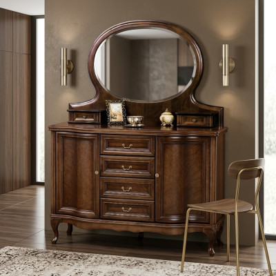 Classic designer mirror with drawers, standing mirror W-NL, top mirror