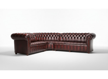 Chesterfield Leather Sofa Corner Sofa Sofa Upholstery Corner Seat Set 100% Leather