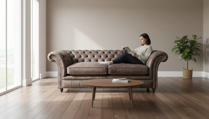 Chesterfield Sofa Couch Upholstered Set 3 Seater Seat Leather Textile 161013-24