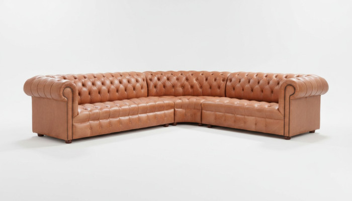 Living area corner sofa Chesterfield leather corner sofa couch upholstery corner.