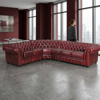 Corner sofa couch upholstery corner suite corner chesterfield 100% leather