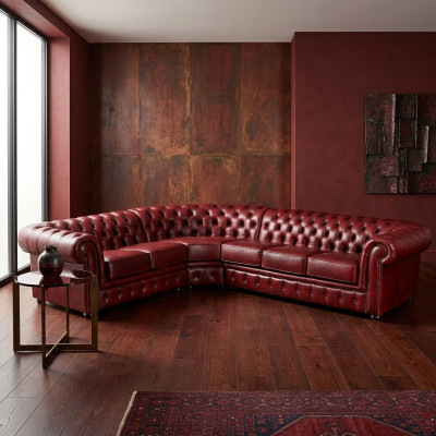 Corner sofa couch upholstery corner suite corner chesterfield 100% leather