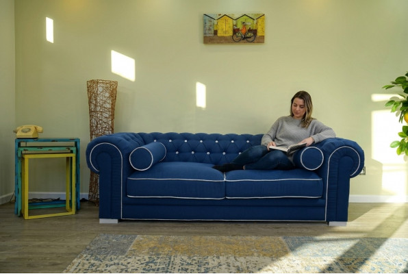 Chesterfield Sofa 3 SEATER Upholstered Designer Couches Sofas Suite SL Sofa 5
