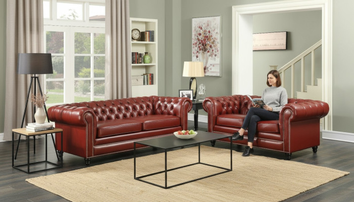 Brown Chesterfield Sofa 3+2 Seater Upholstered Designer Couches Sofa Set