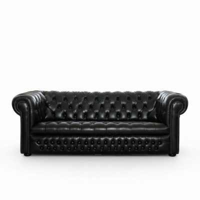 Black Chesterfield Sofa 3+1 Seater Designer Couches Sofa Set