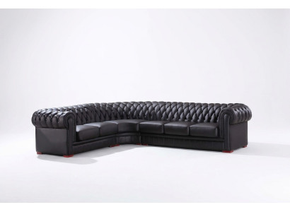 Chesterfield sectional sofa sectional couch designer sofa black couch 100% leather